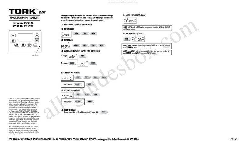 Tork EW101B Installation manual