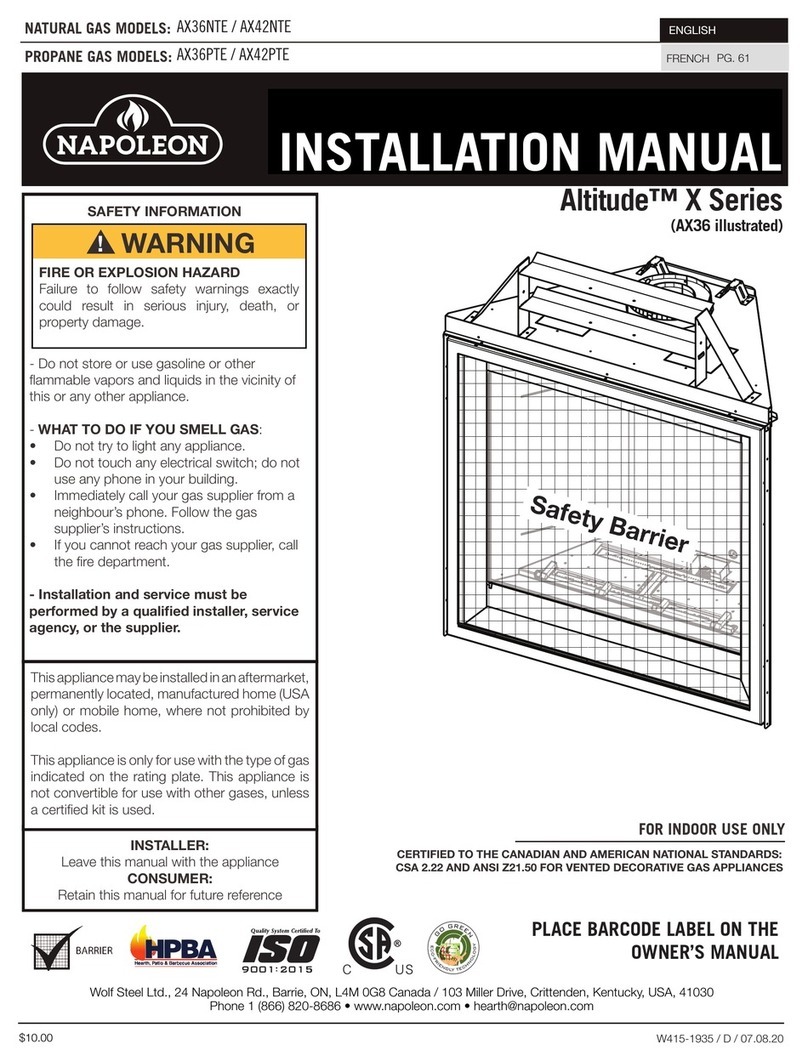 Napoleon Altitude AX36NTE User manual
