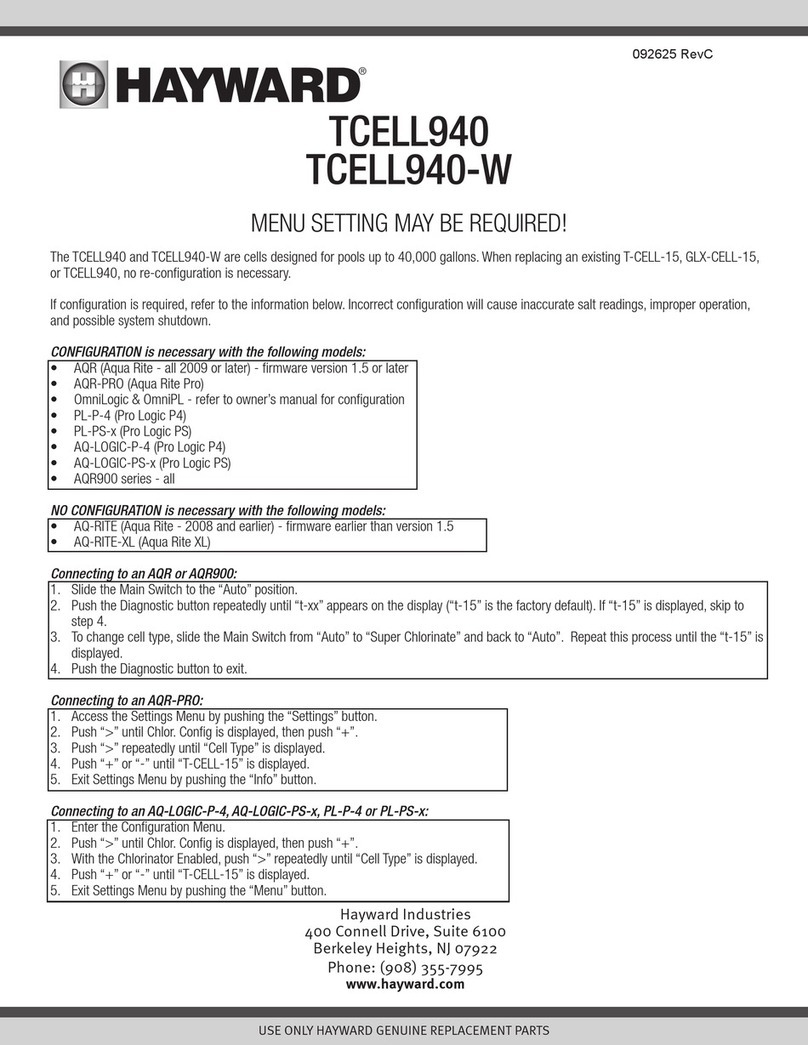 Hayward TCELL940 manual