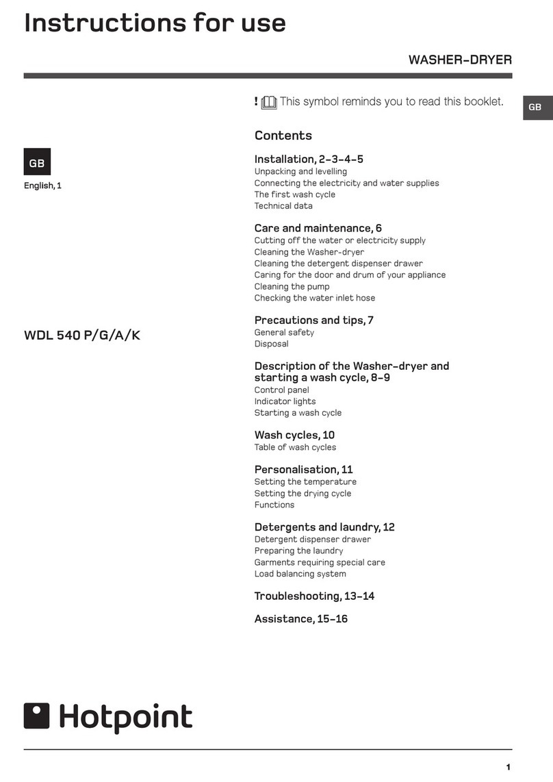 Hotpoint WDL540 P/G/A/K User manual