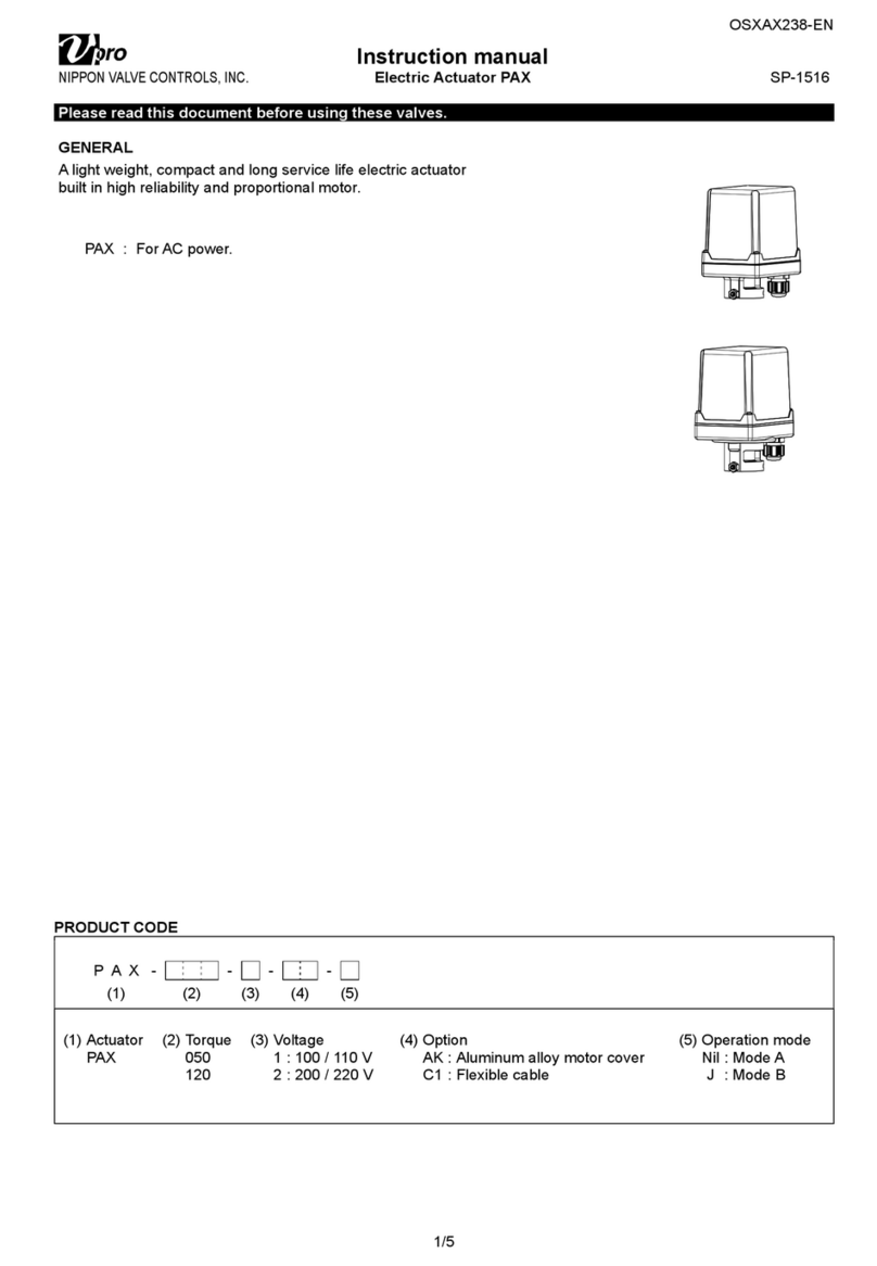NIPPON VALVE CONTROLS SP-1516 instruction manual