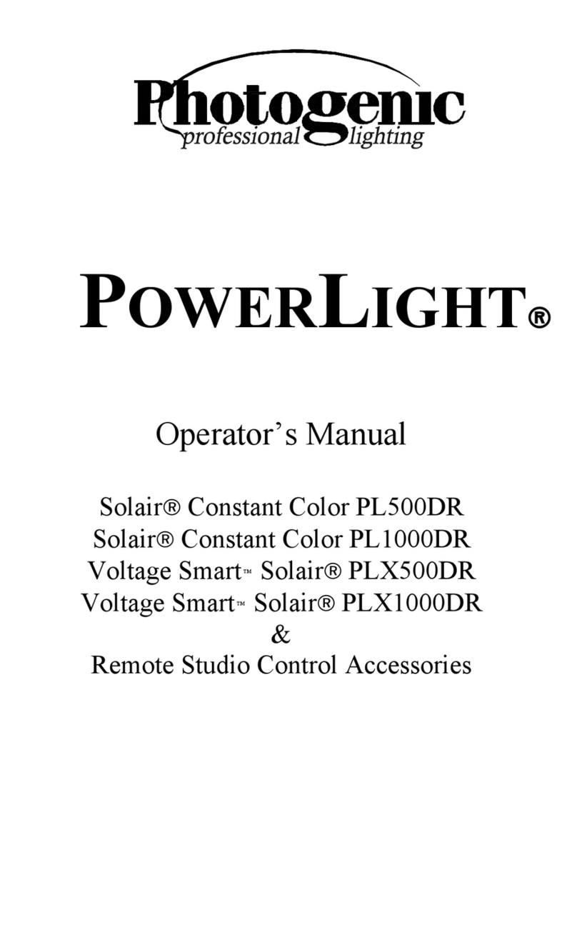 Photogenic Professional Lighting POWERLIGHT Solair PL500DR Operator's manual Photogenic Professional Lighting POWERLIGHT Solair PL500DR Operator's manual