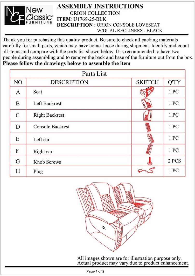 New Classic Furniture ORION U1769-25-BLK Assembly instructions New Classic Furniture ORION U1769-25-BLK Assembly instructions