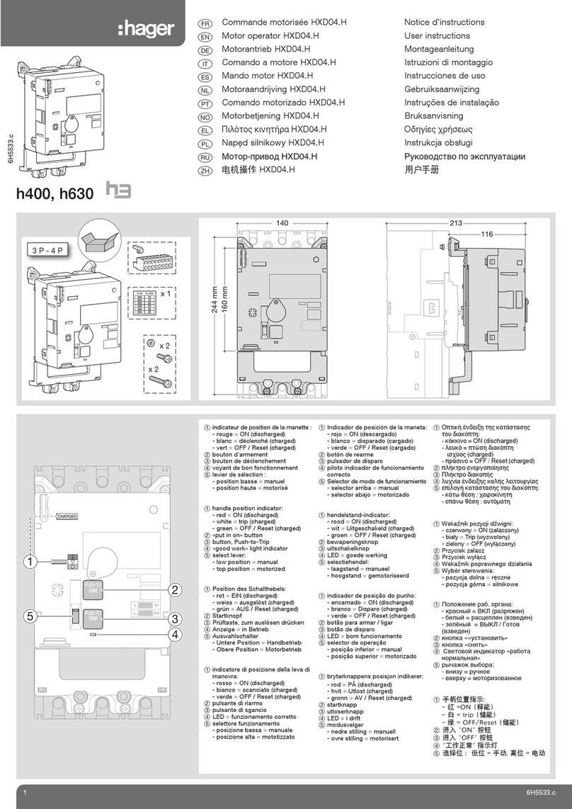 hager HXD04 H Series manual