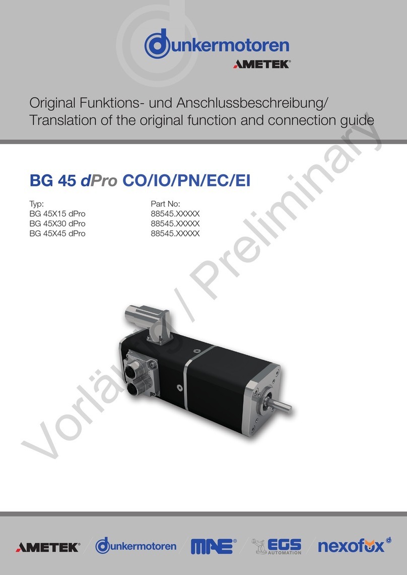 Ametek dunkermtoren BG 45 dPro CO/IO/PN/EC/EI Translation of the original function and connection guide