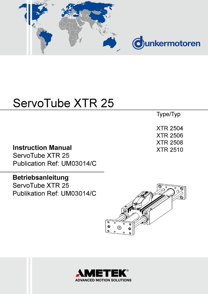 Ametek dunkermotoren ServoTube XTR 25 User manual