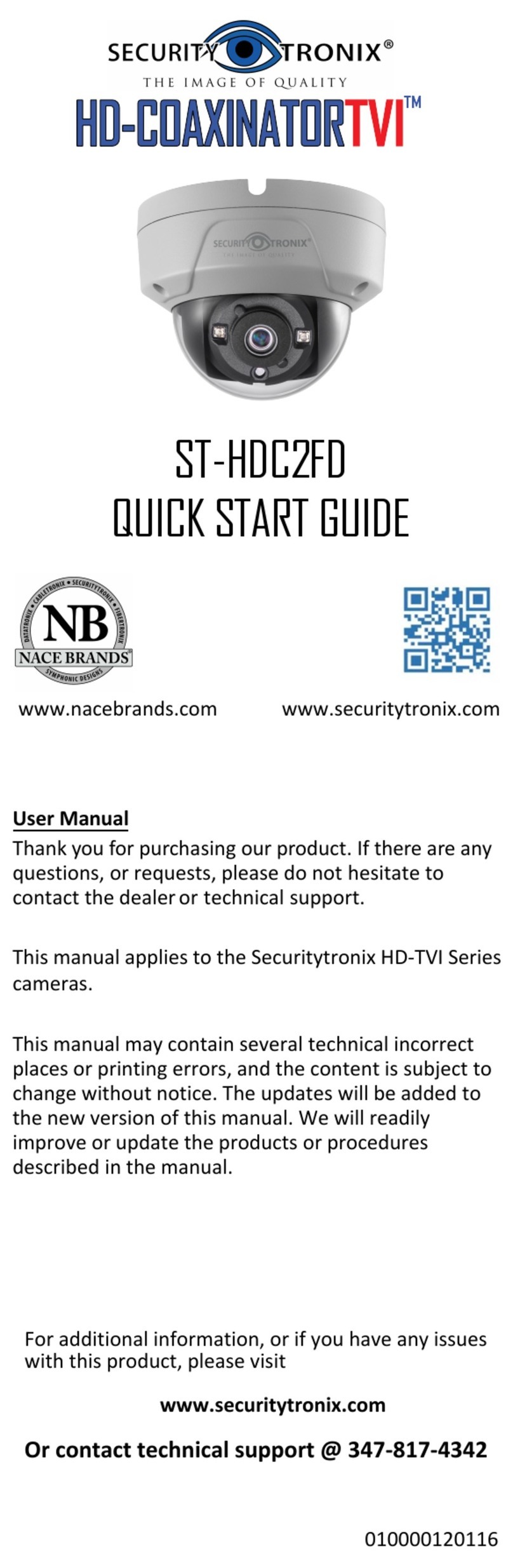 Securitytronix HD-COAXINATORTVI ST-HDC2FD User manual