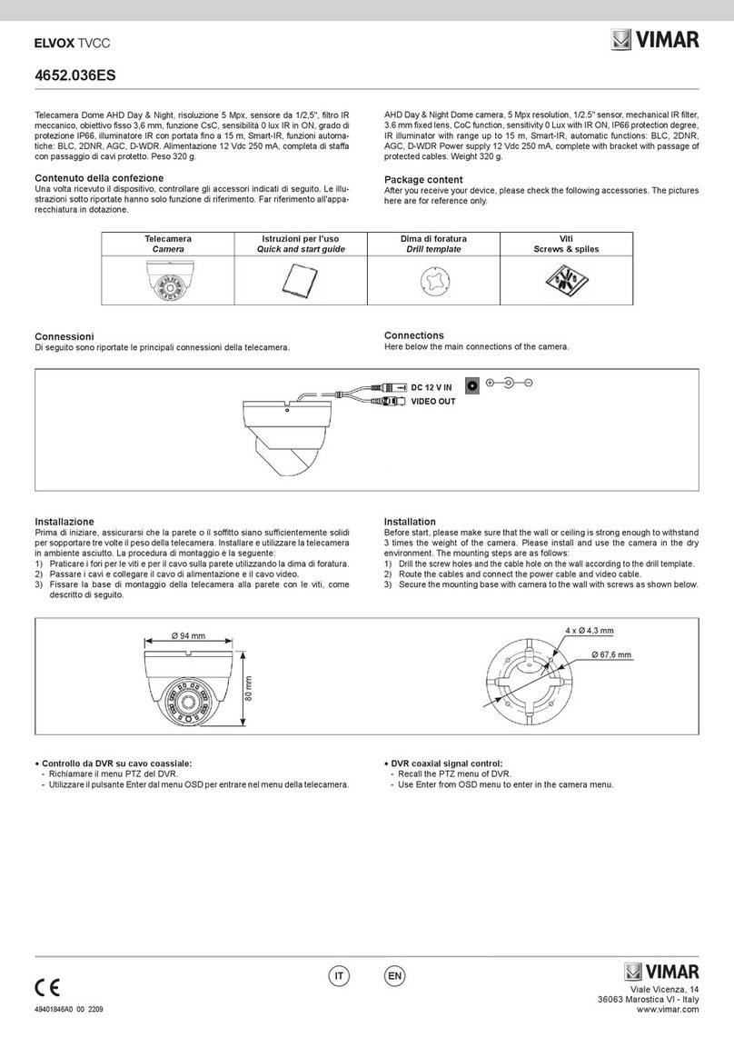 Vimar ELVOX 4652.036ES manual
