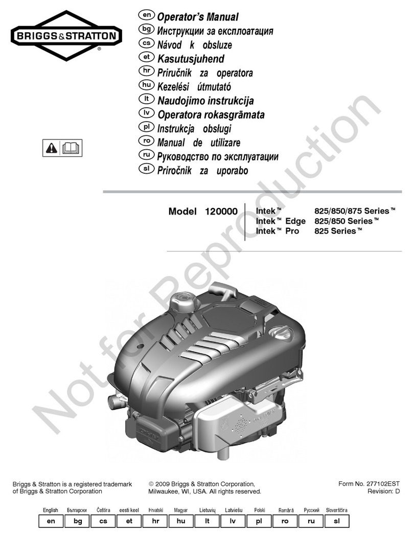 Briggs & Stratton Intekt 825 Series Operator's manual