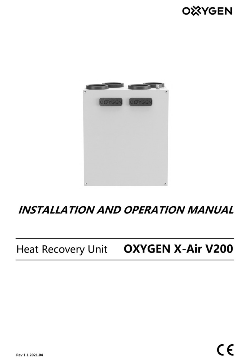 Oxygen X-Air V200 Installation and operation manual