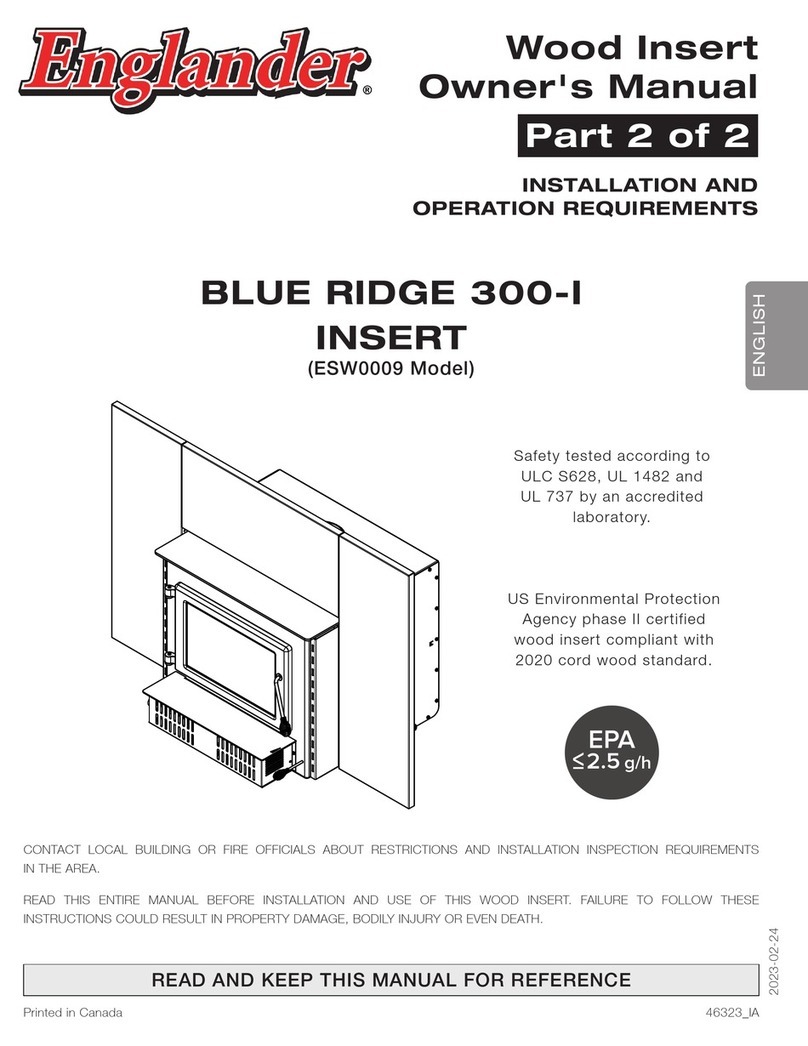 Englander BLUE RIDGE 300-I INSERT owner's manual
