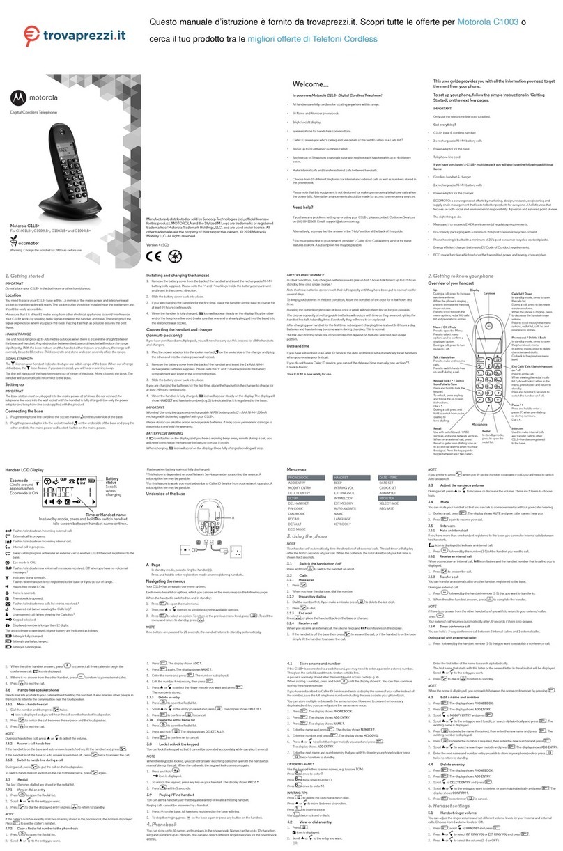 Motorola C1003 manual