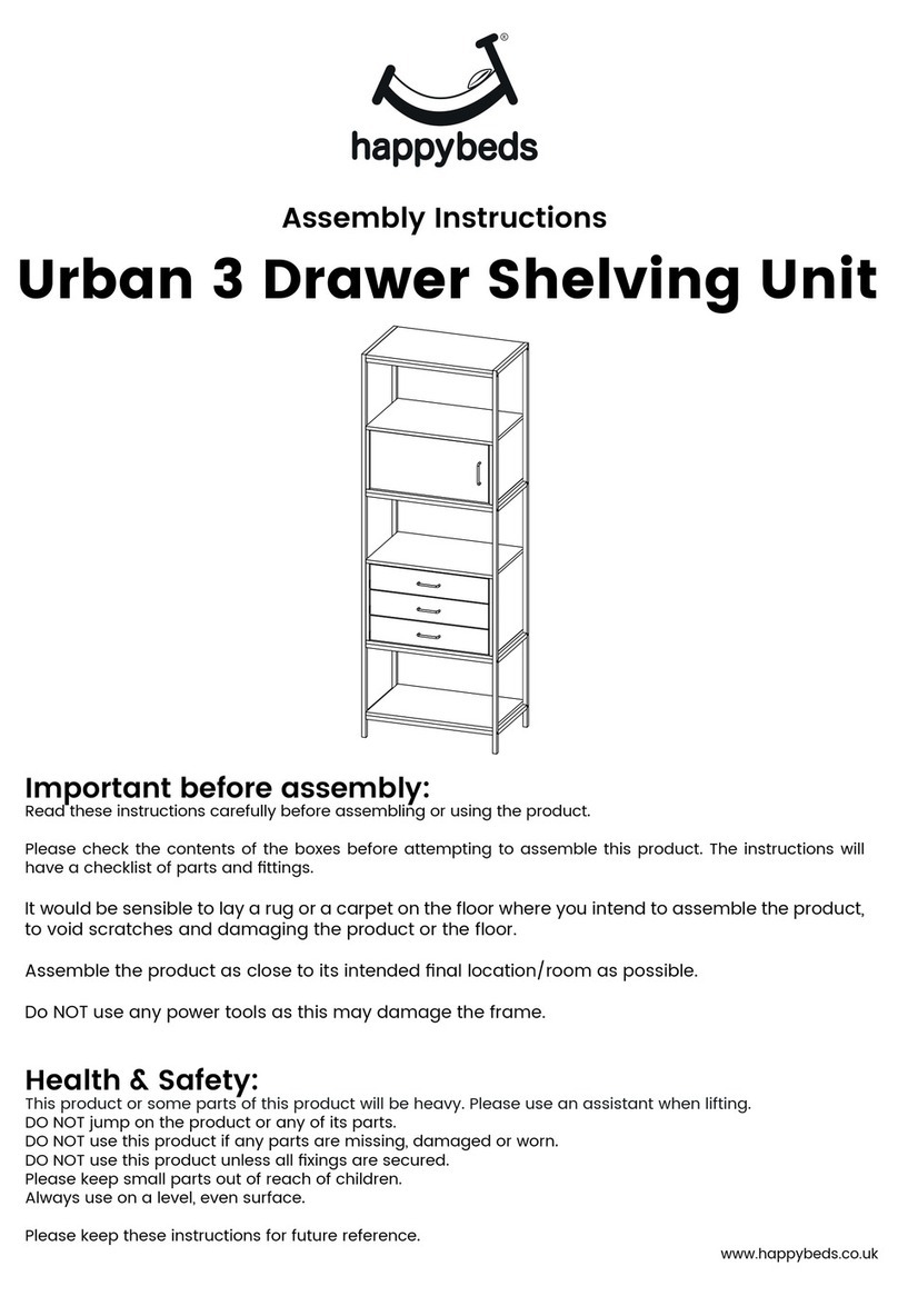 Happy Beds Urban 3 Drawer Shelving Unit Assembly instructions Happy Beds Urban 3 Drawer Shelving Unit Assembly instructions