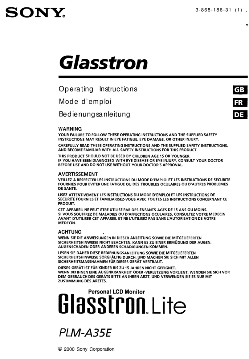 Sony Glasstron PLM-A35E User manual