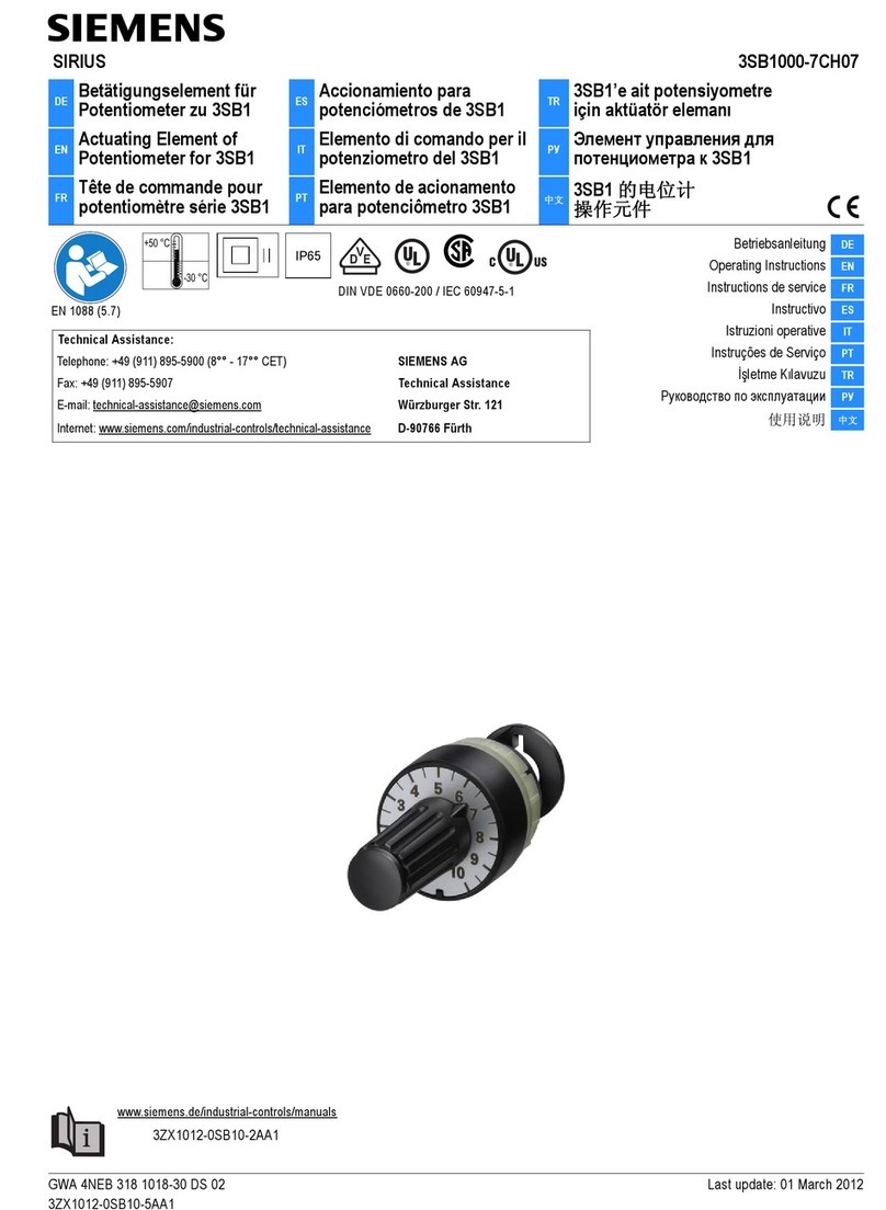 Siemens SIRIUS 3SB1 Series operating instructions