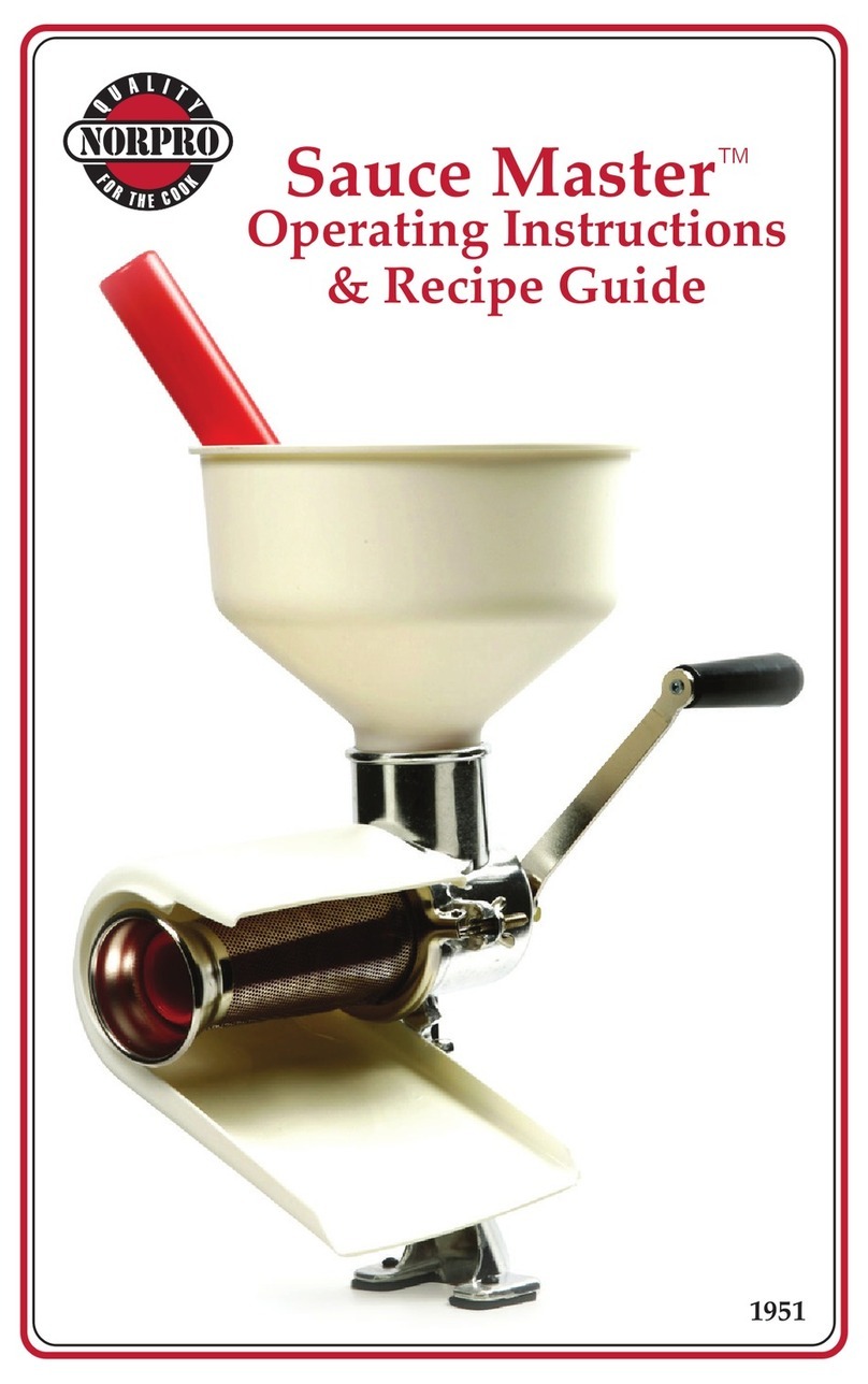 Norpro Sauce Master 1951 Operating Instructions and Recipe Guidelines