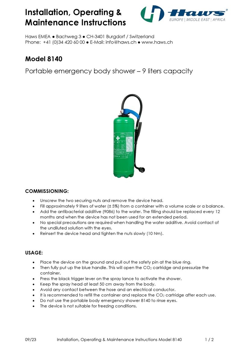 Haws 8140 Installation, operating,  & maintenance instructions