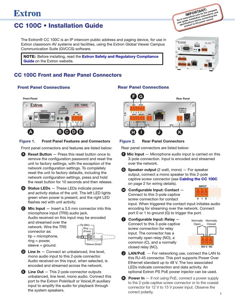 Extron electronics CC 100C installation guide