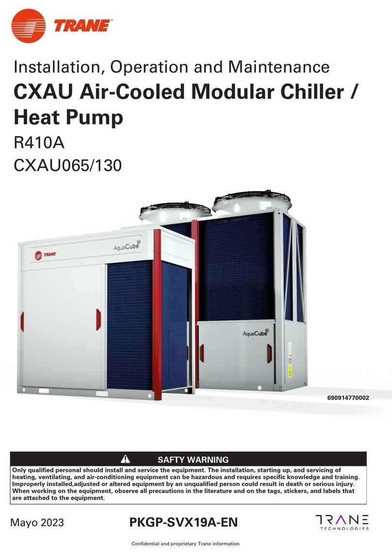 Trane CXAU Installation and operating instructions