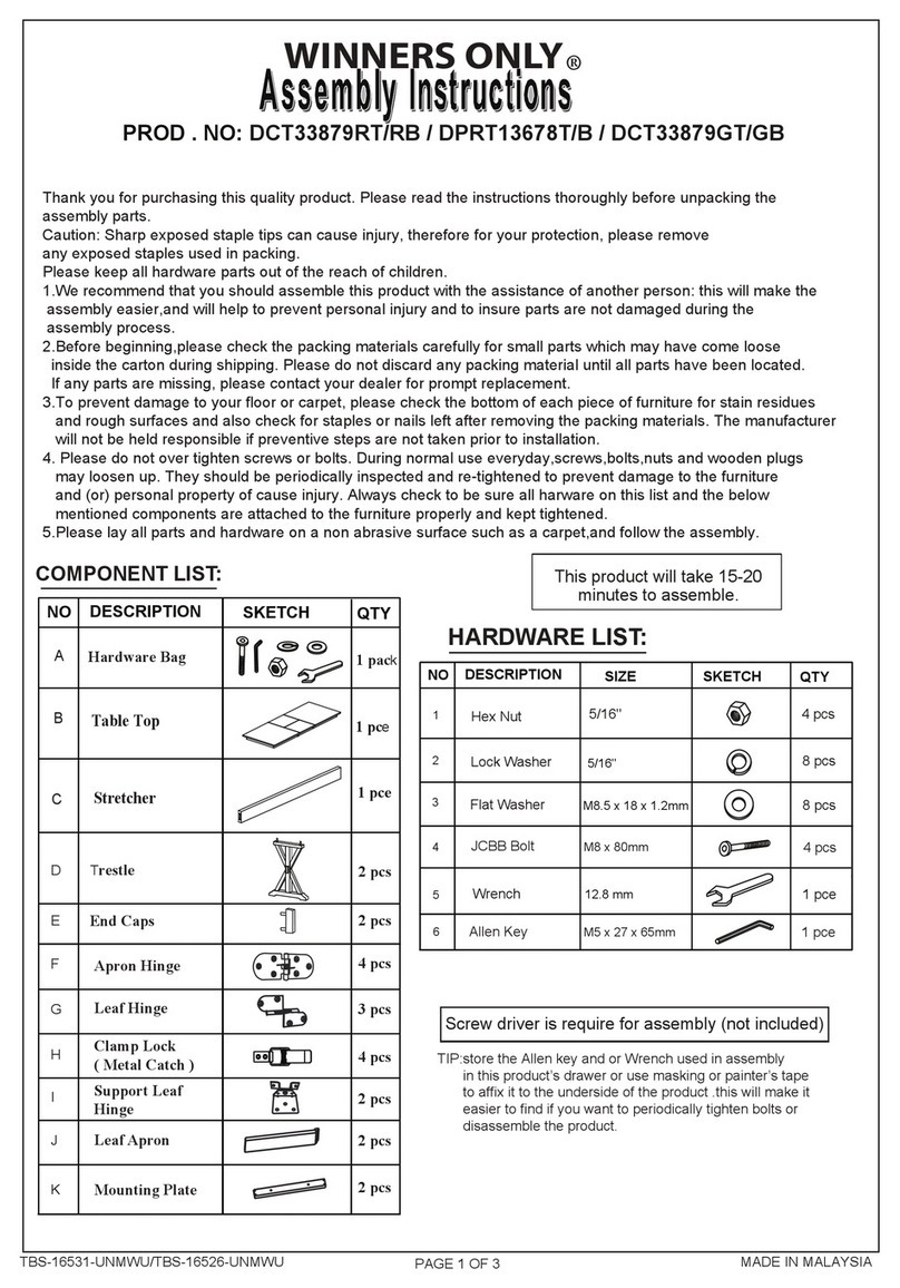 Winners Only DCT33879RT User manual