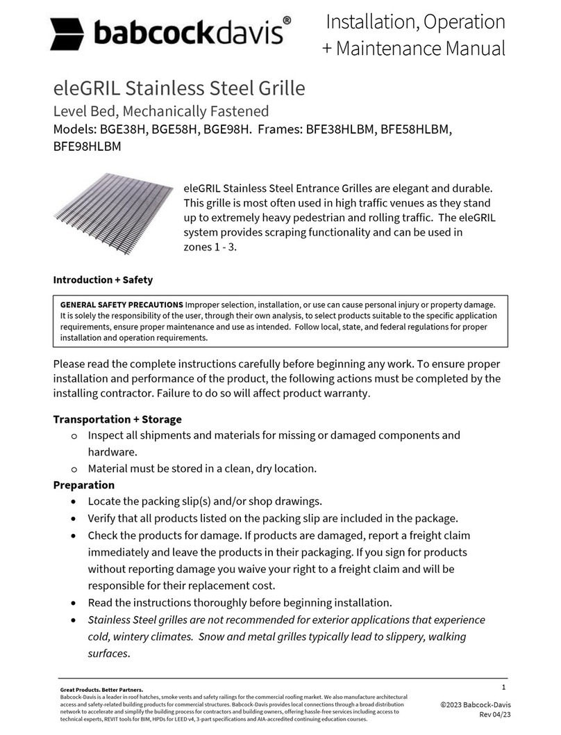 babcockdavis eleGRIL BGE38H Installation, operation and maintenance manual