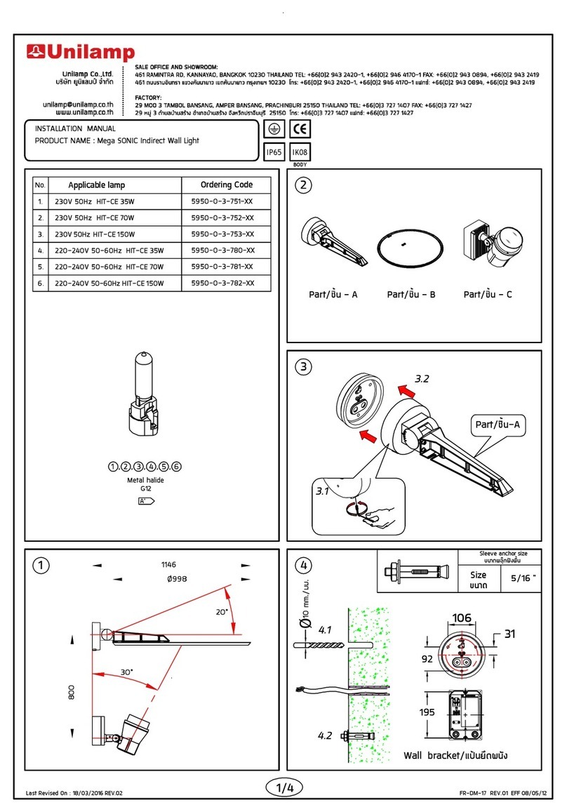 Unilamp Mega SONIC Indirect Wall Ligh User manual