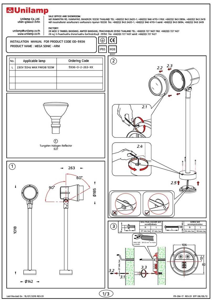 Unilamp MEGA SONIC-ARM instruction manual