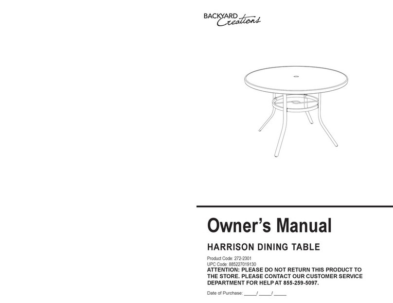 Backyard Creations 272-2301 owner's manual Backyard Creations 272-2301 owner's manual