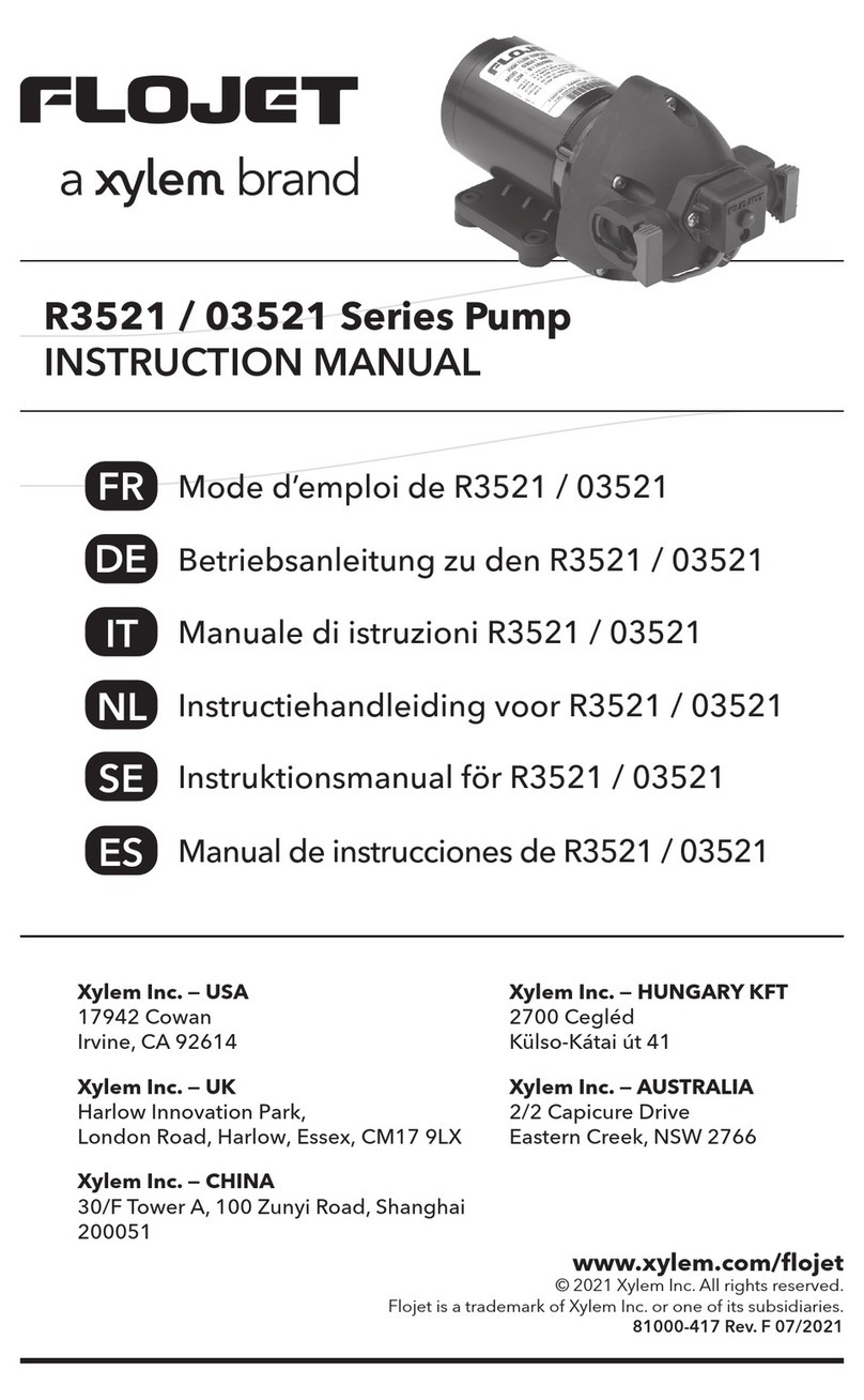 Xylem FLOJET R3521 Series User manual