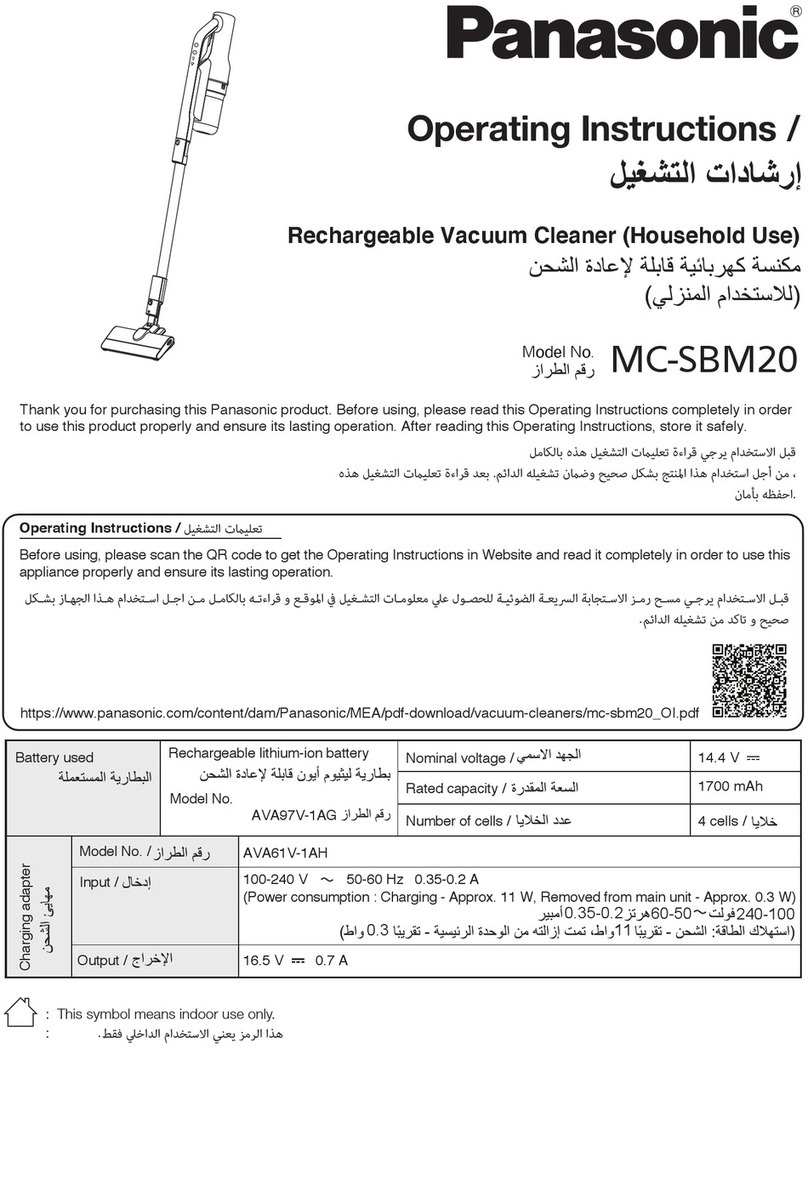 Panasonic MC-SBM20 operating instructions