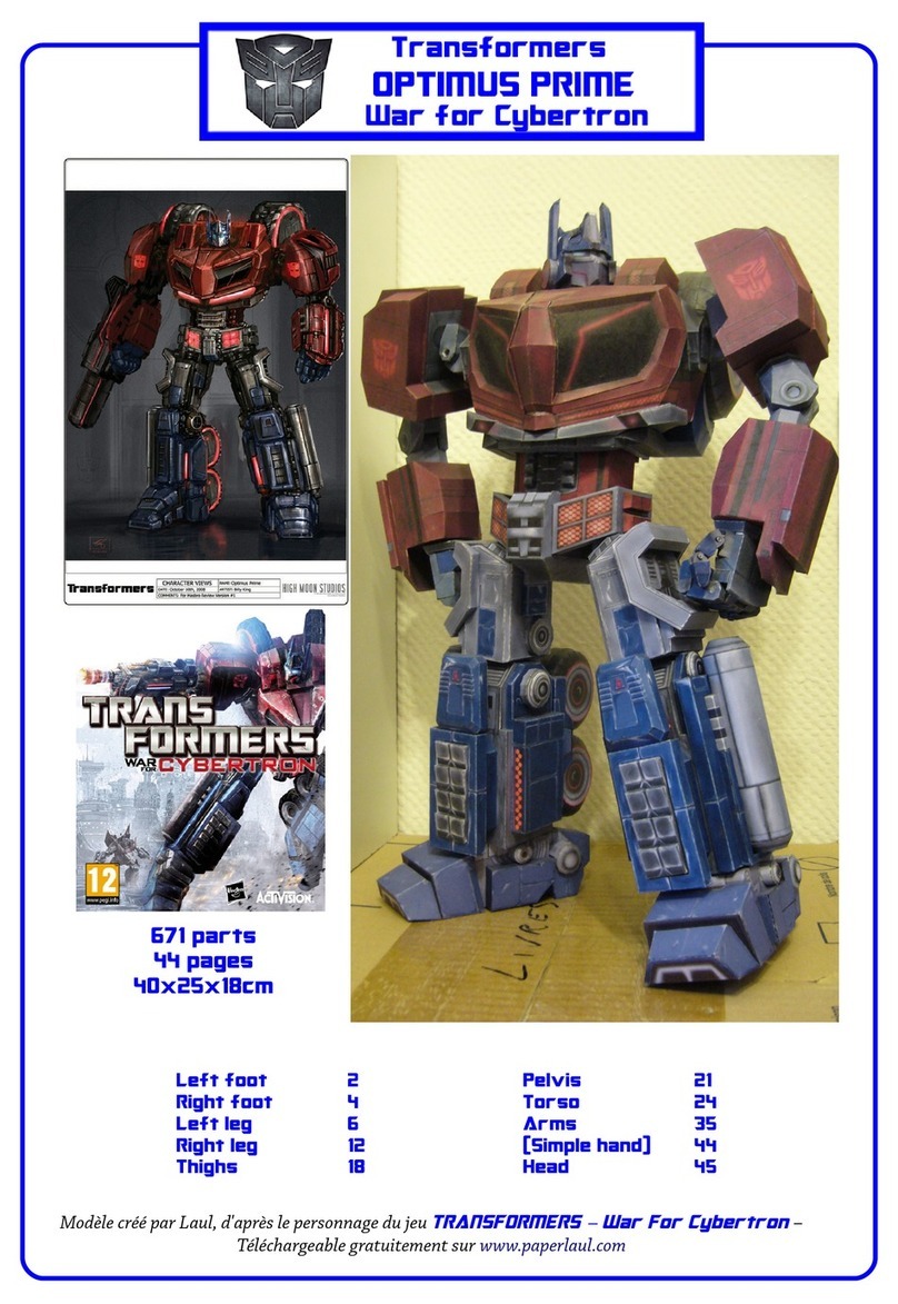 Hasbro ActiVision Transformers War for Cybertron Optimus... User manual