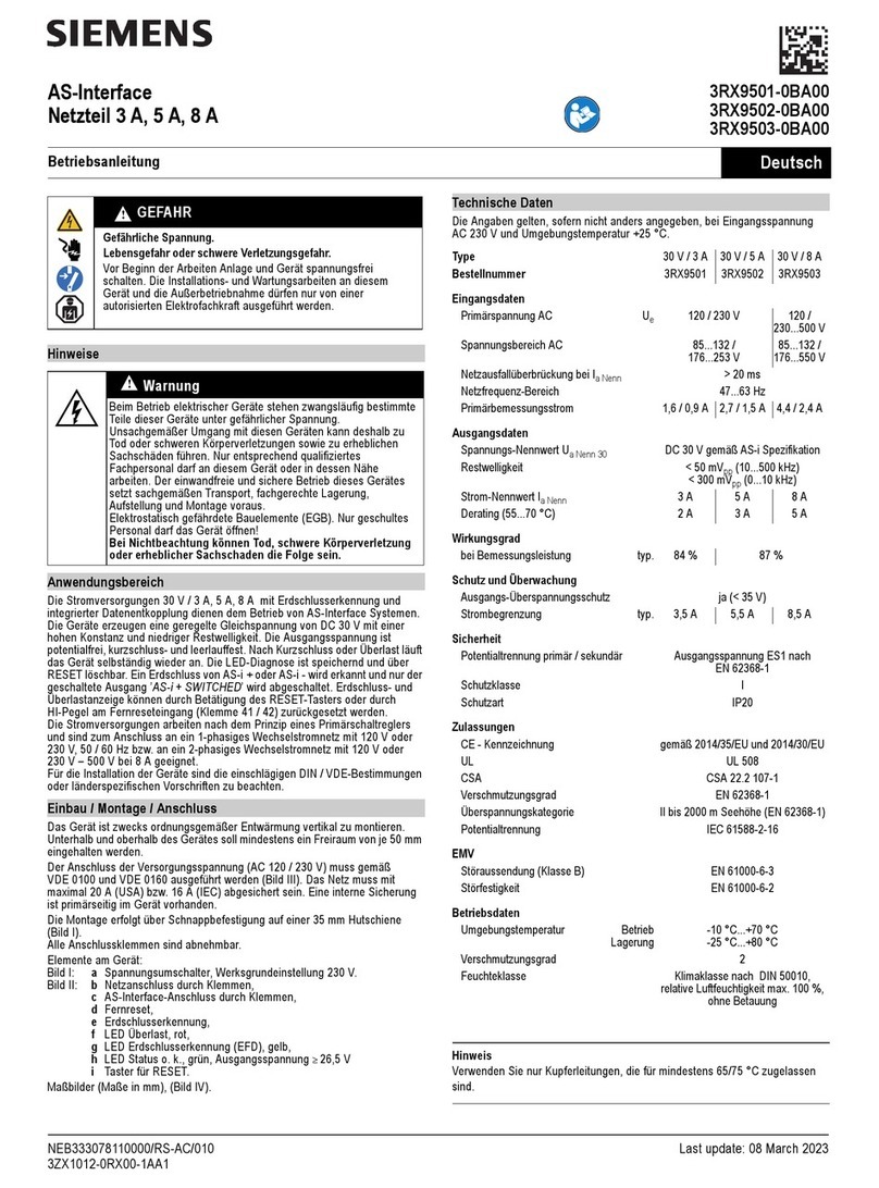 Siemens Netzteil 3 A User manual
