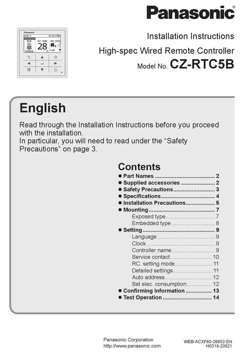 Panasonic CZ-RTC5B installation instructions