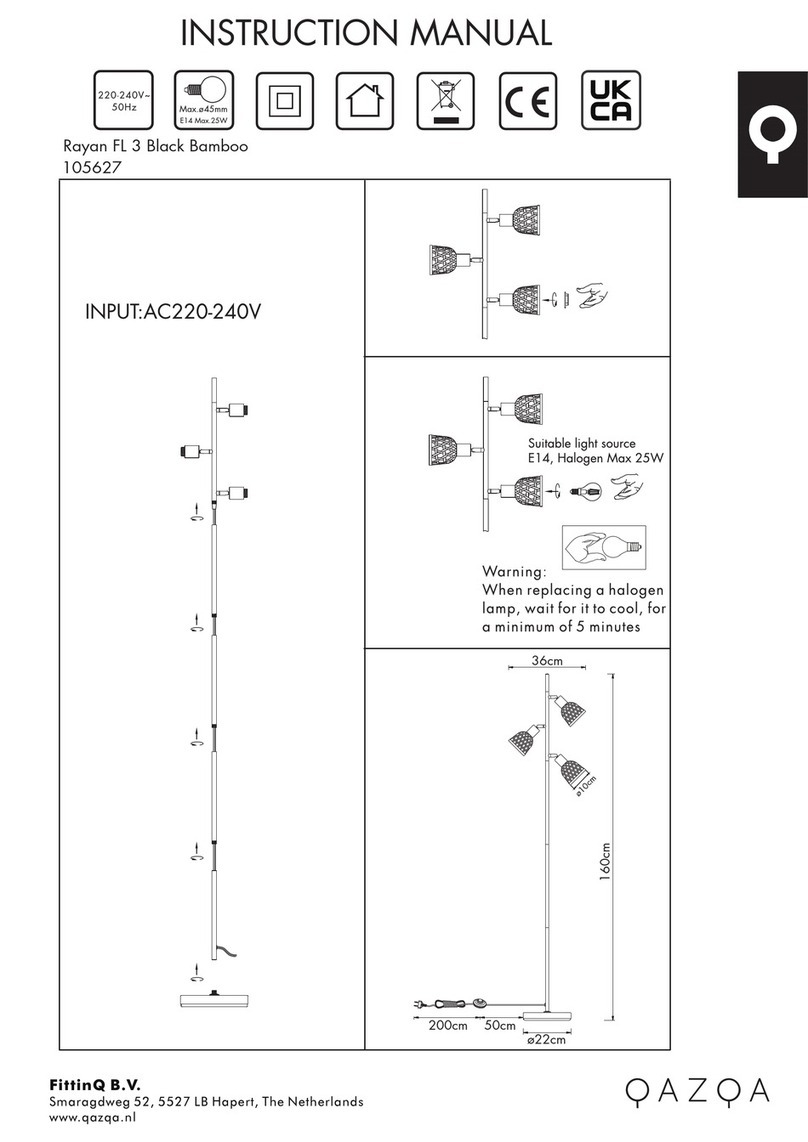 Qazqa Rayan FL 3 Black Bamboo User manual