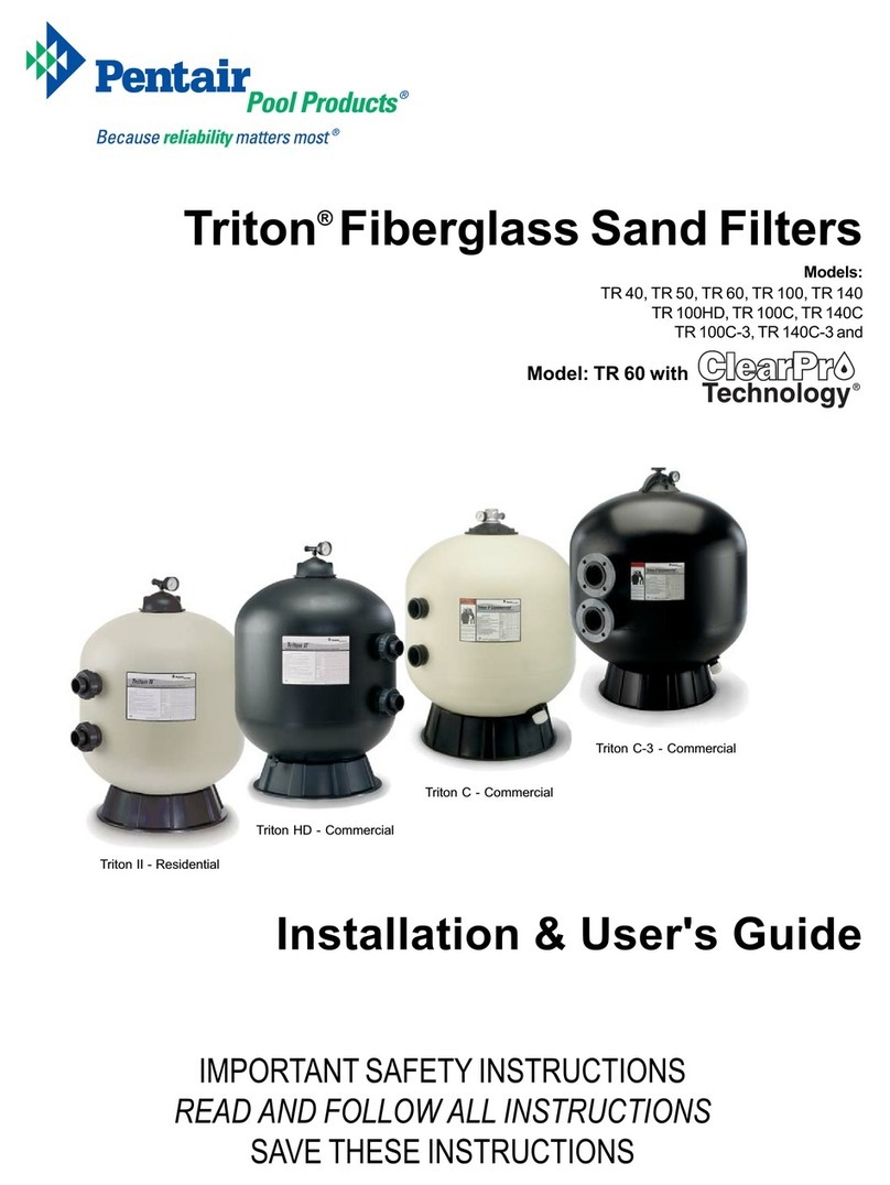 Pentair Pool Products TR 40 Installation & user guide Pentair Pool Products TR 40 Installation & user guide