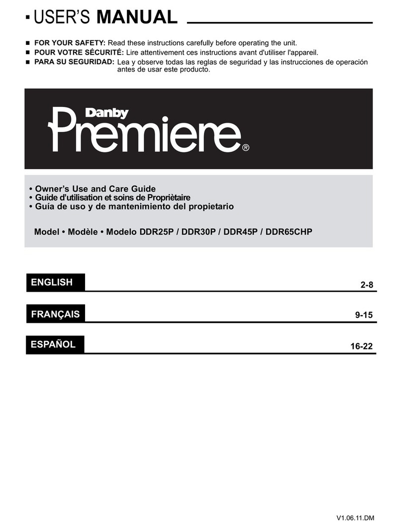 Danby Premiere DDR25P User manual
