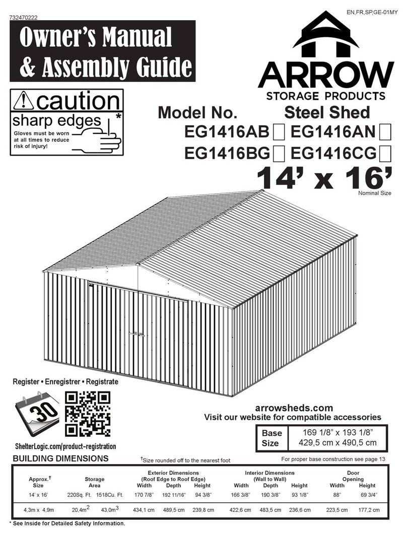 Arrow Storage Products EG1416AB Owner's manual & assembly guide Arrow Storage Products EG1416AB Owner's manual & assembly guide