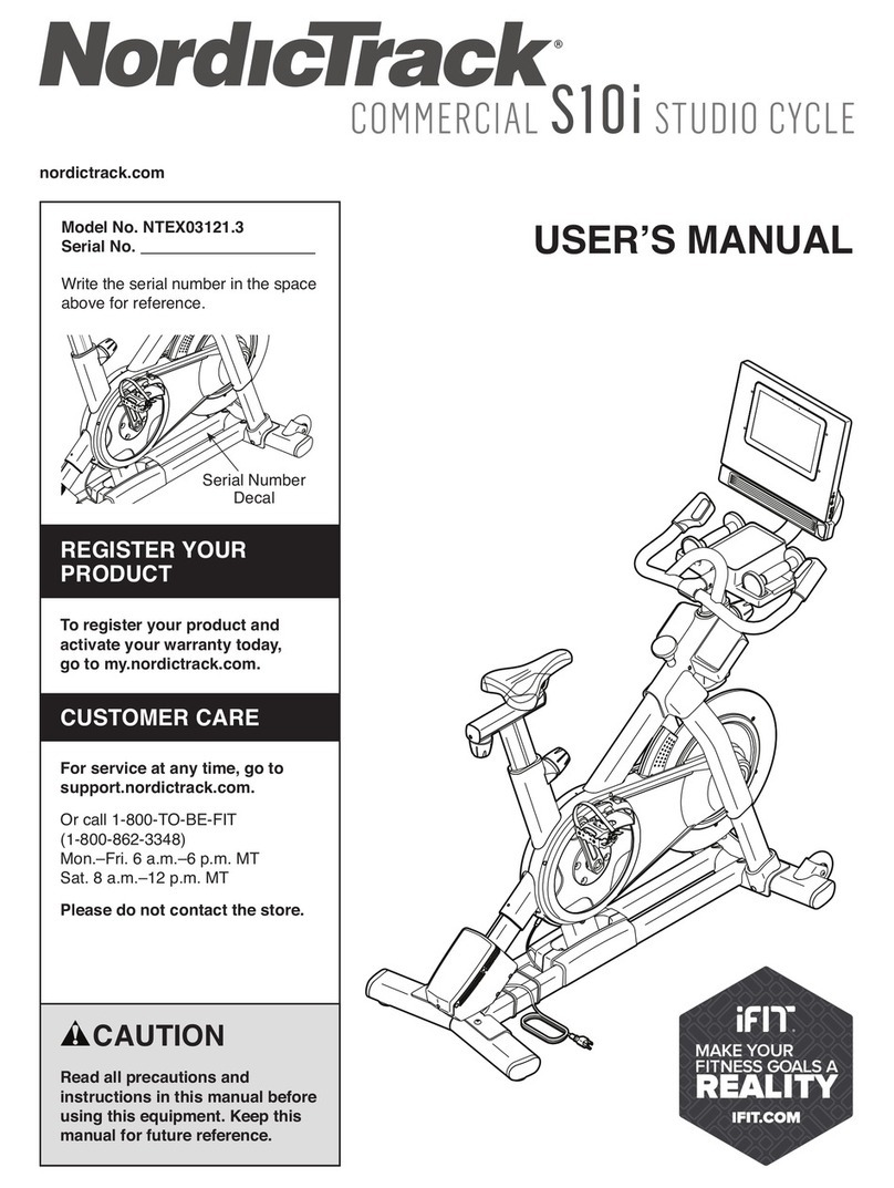 ICON NordicTrack COMMERCIAL S10i STUDIO CYCLE User manual