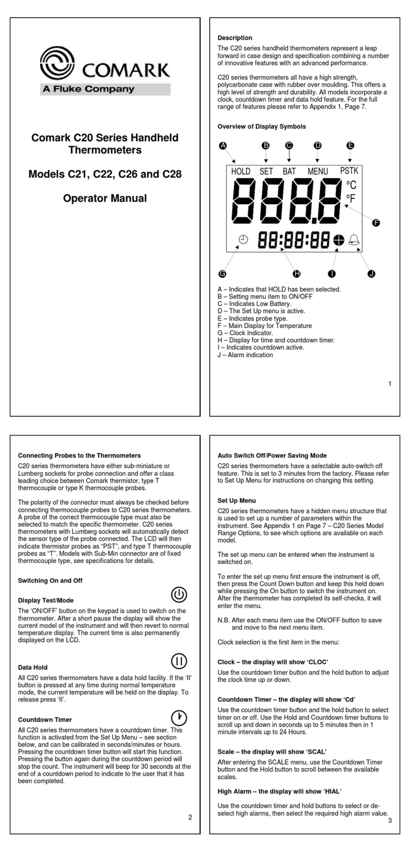 Fluke Comark C21 Operator's manual
