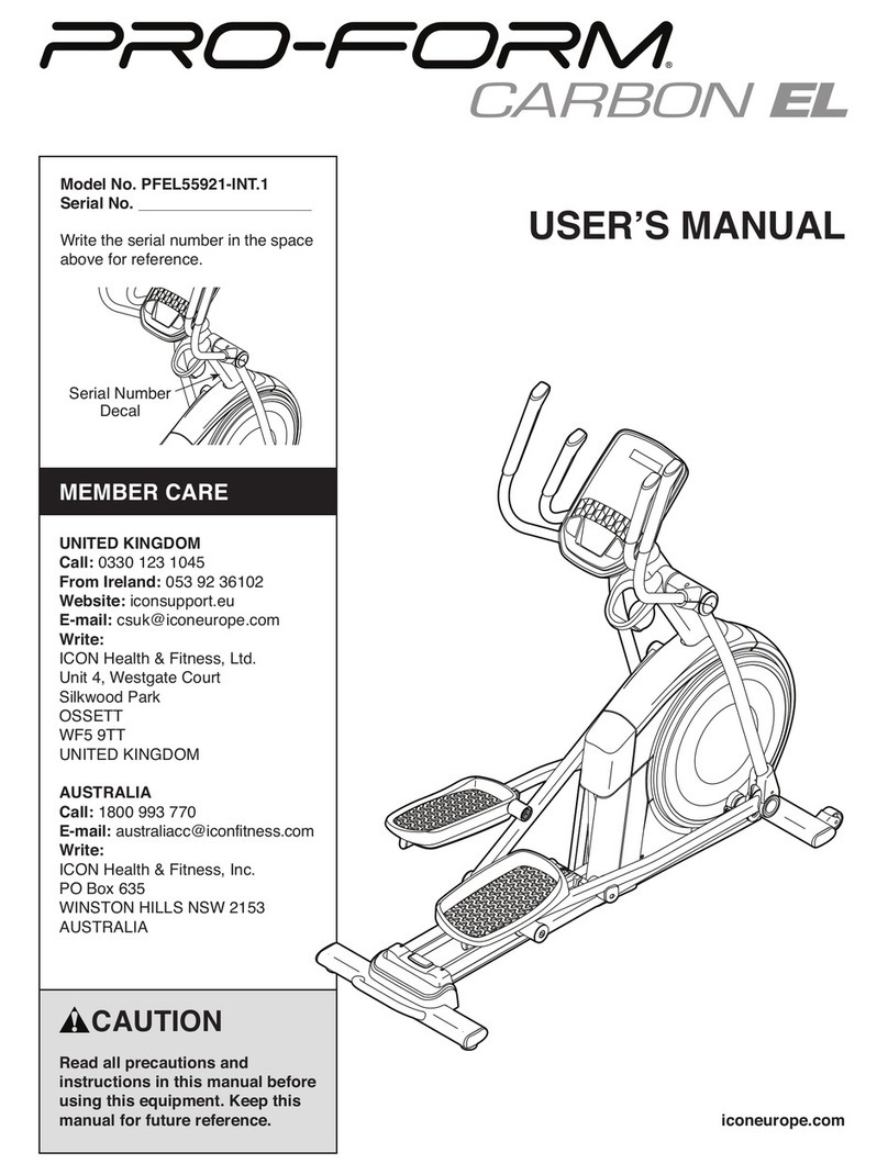 Pro-Form PFEL55921-INT.1 User manual
