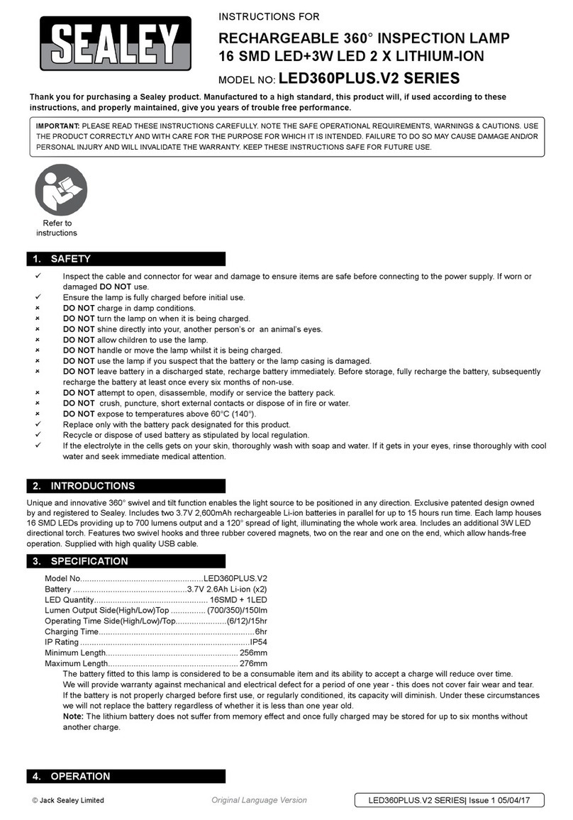 Sealey LED360PLUSG Instructions for use