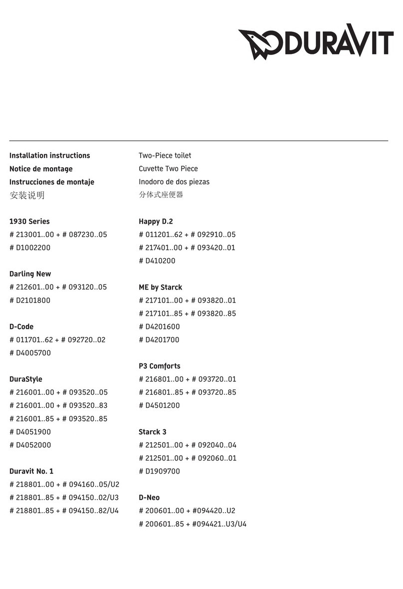 DURAVIT 1930 213001 00 Series installation instructions
