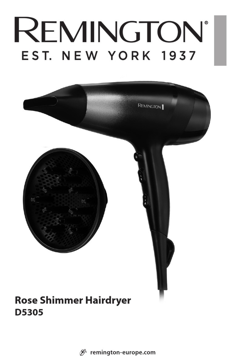 Remington Rose Shimmer Hairdryer User manual