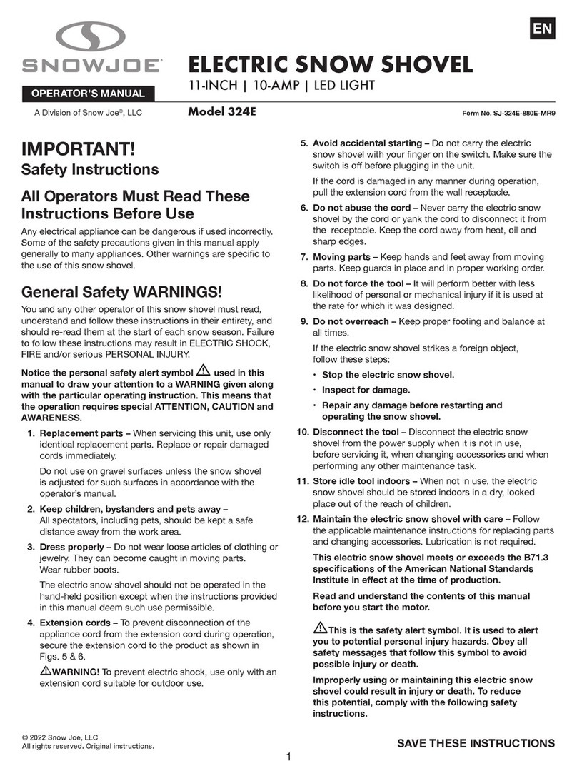 sunjoe SNOWJOE 324E Operator's manual
