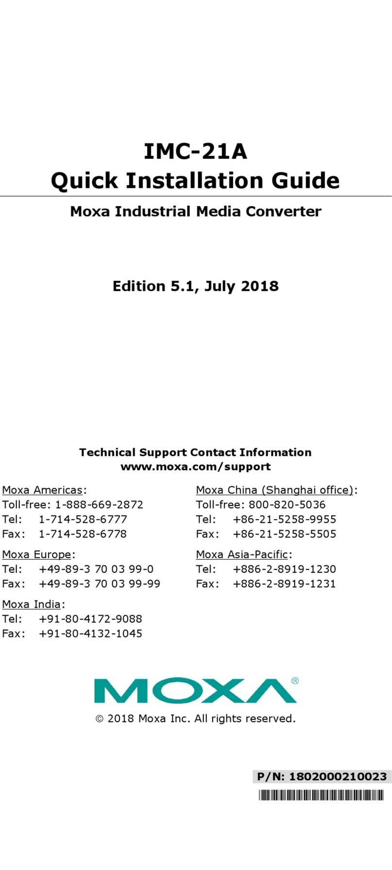 Moxa Technologies IMC-21A IMC-21A User manual Moxa Technologies IMC-21A IMC-21A User manual