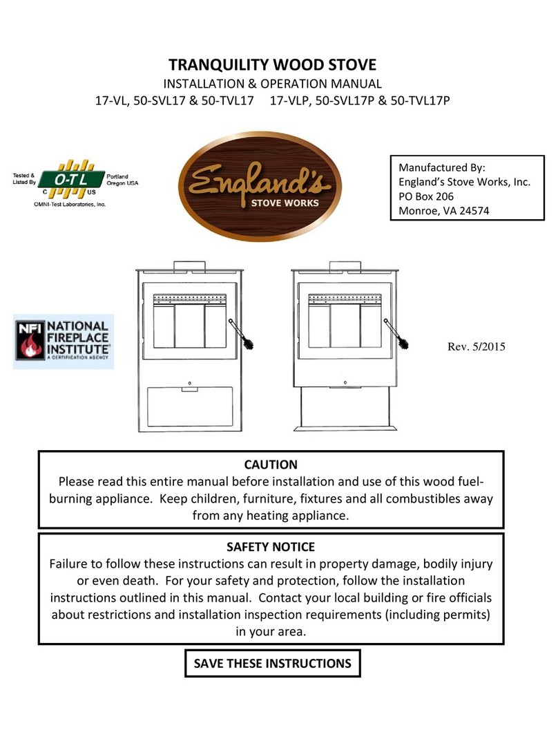 England's Stove Works 50?SVL17 Installation & operation manual