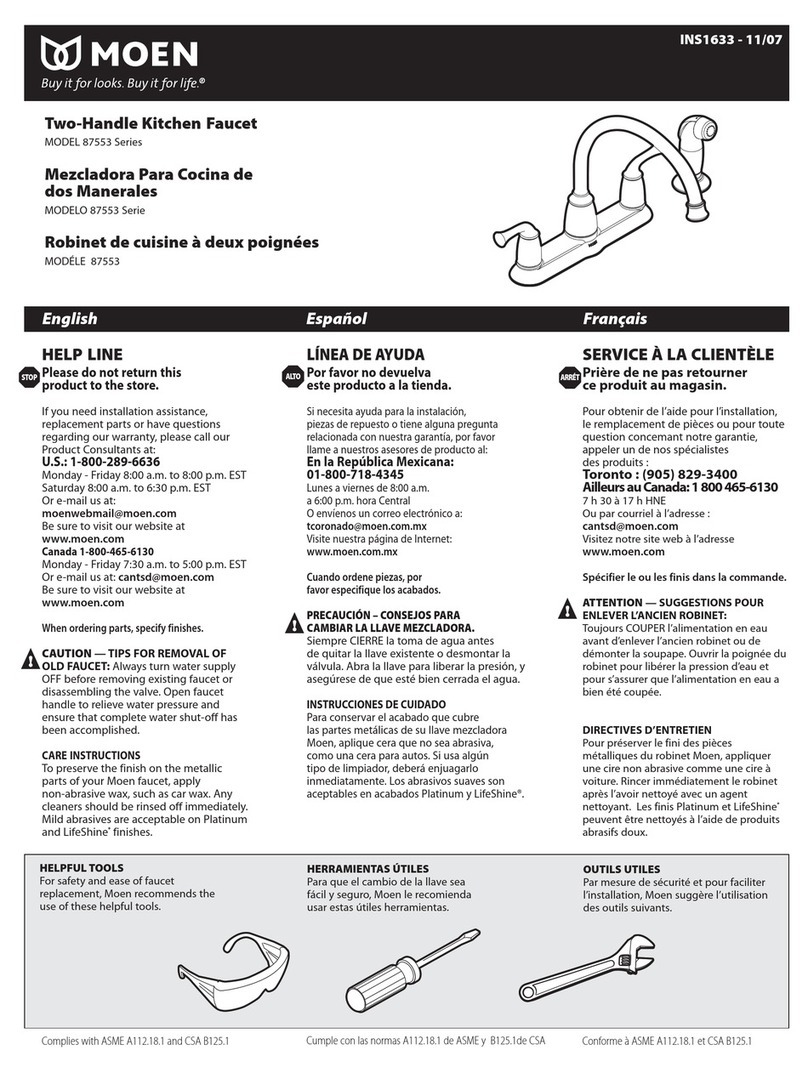 Moen 87553 Series manual
