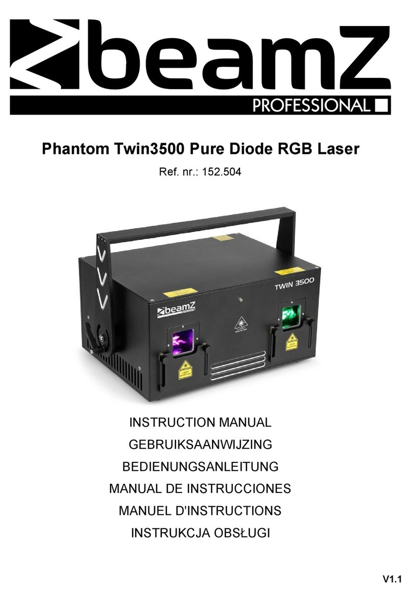 Beamz professional Phantom Twin3500 Pure Diode RGB Laser instruction manual
