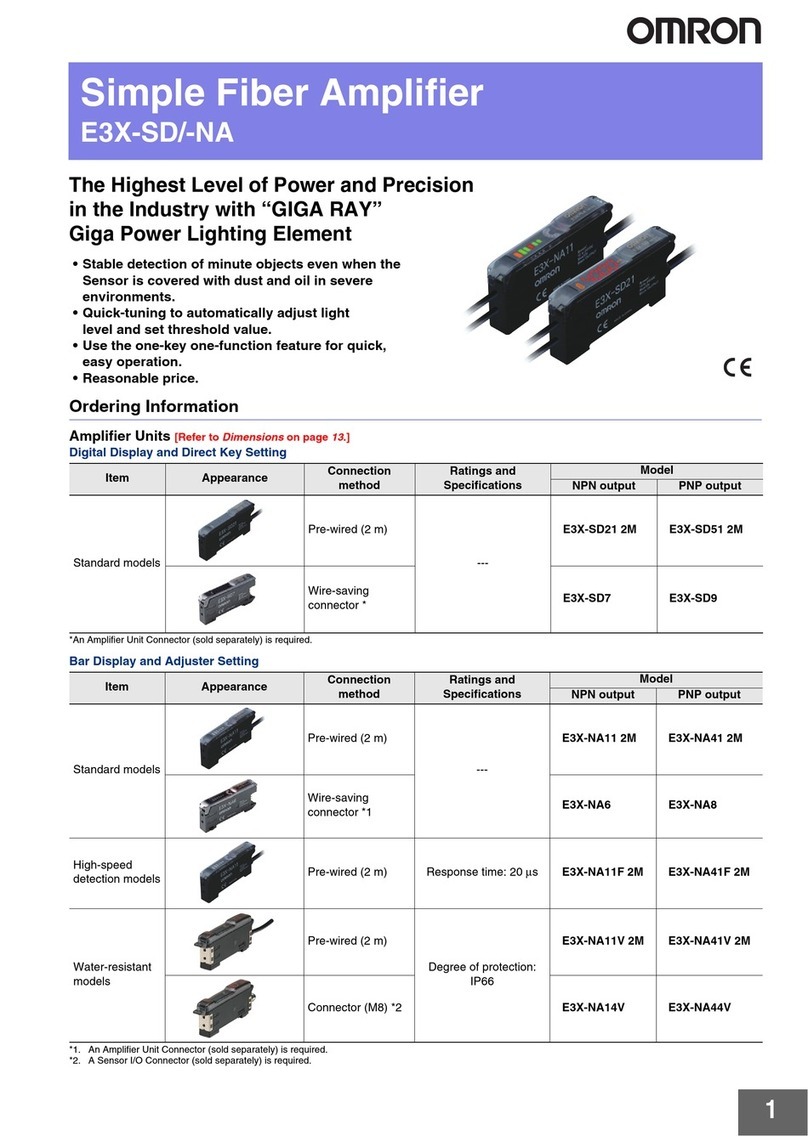 Omron E3X-SD Series User manual Omron E3X-SD Series User manual