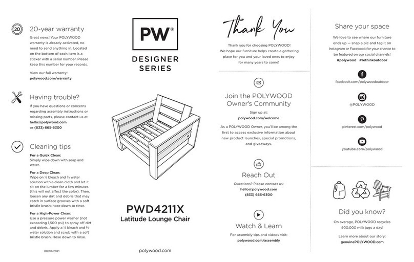 Polywood PWD4211X User manual Polywood PWD4211X User manual